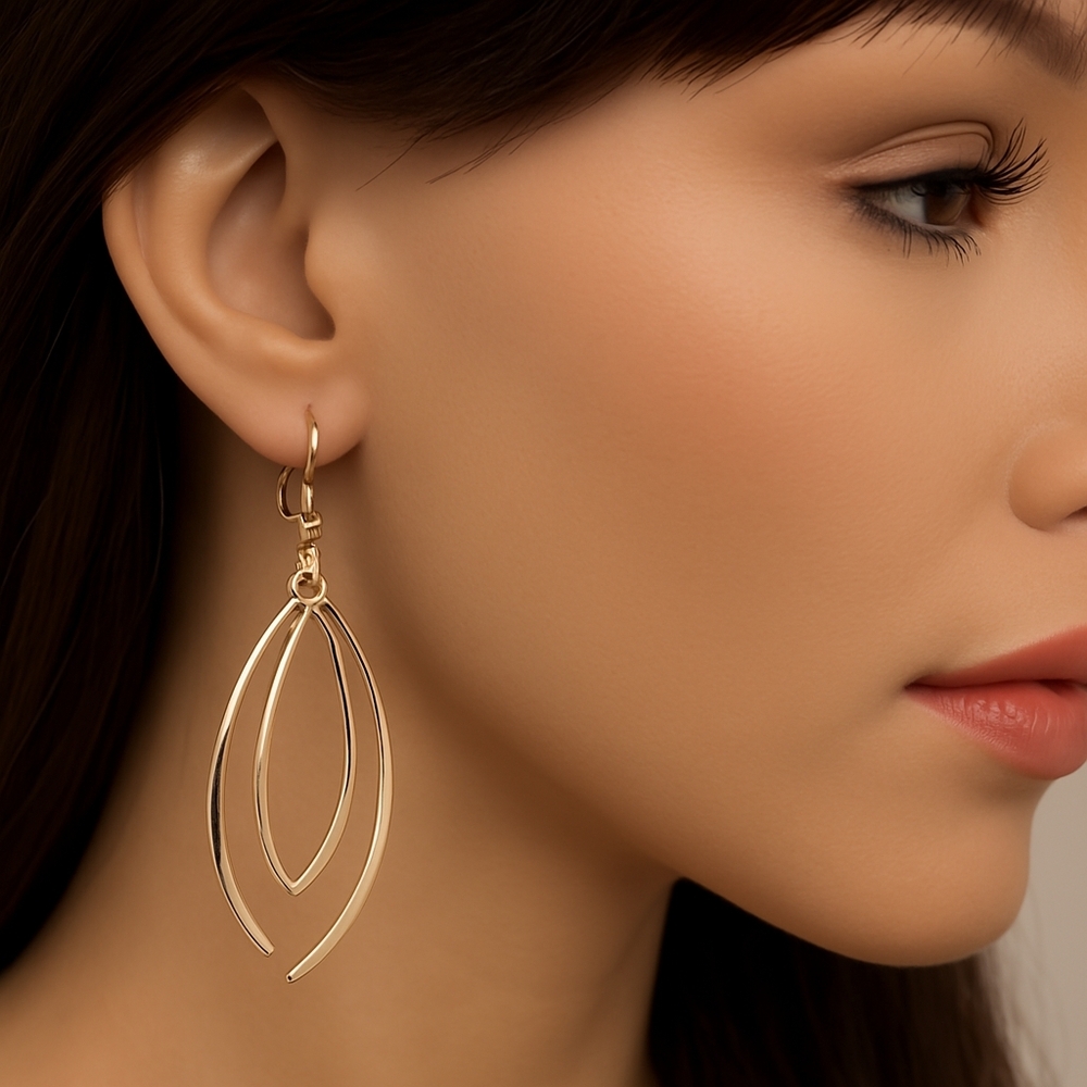 Robert Rose Gold-Tone Fringe Drop Earrings – Women's Statement Fashion Jewelry